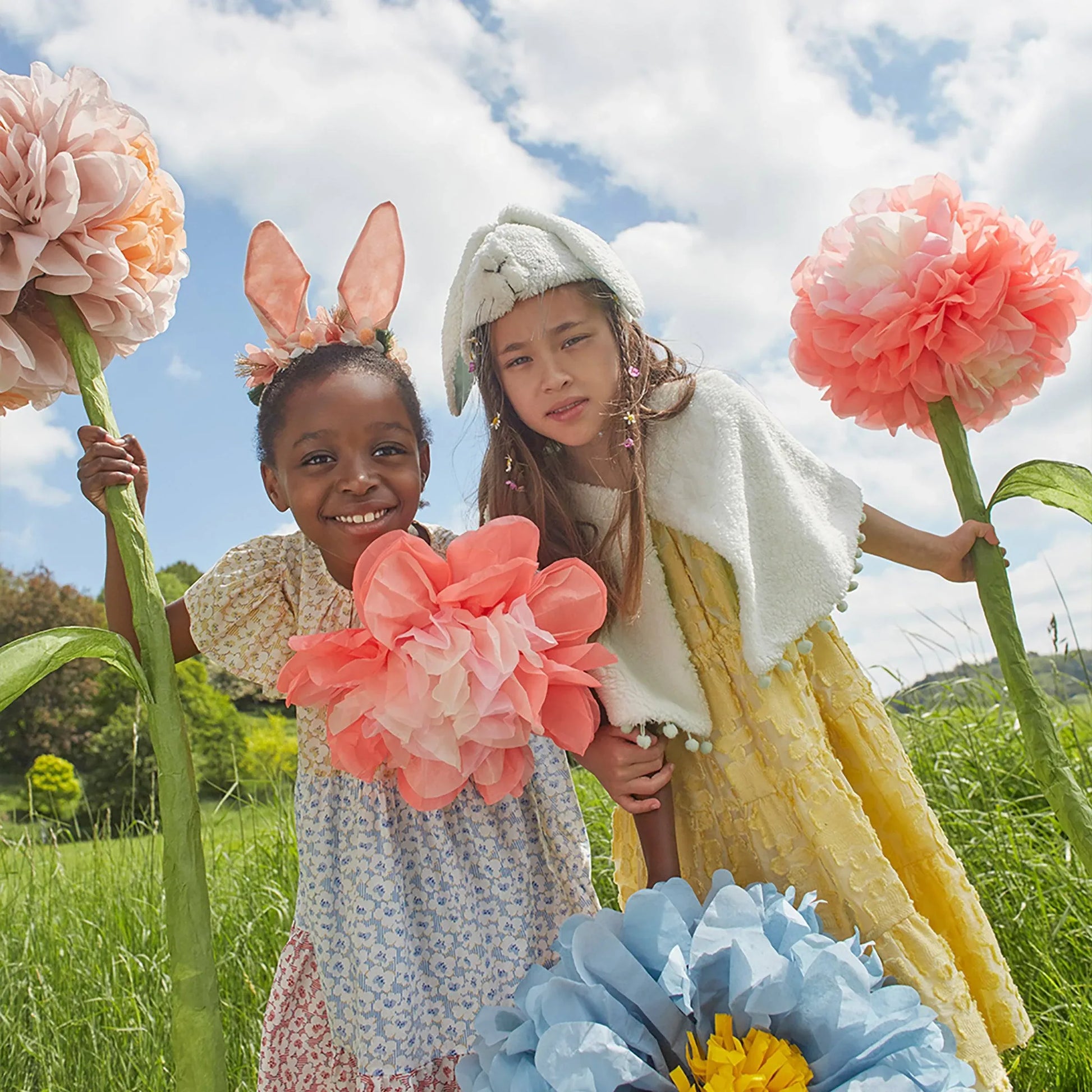 Meri Meri Embellished Gingham Bunny Headband - partyalacarte.co.in