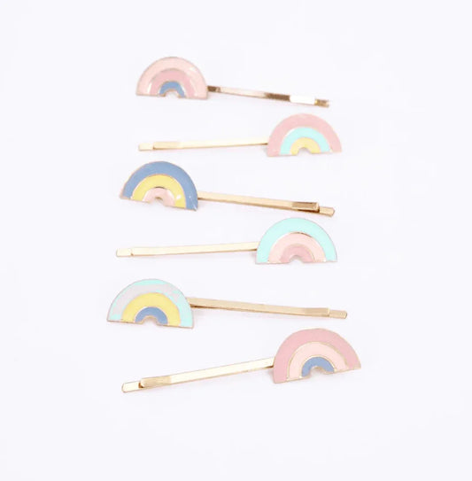 Meri Meri Enamel Rainbow Hair Slides (x 6) - partyalacarte.co.in