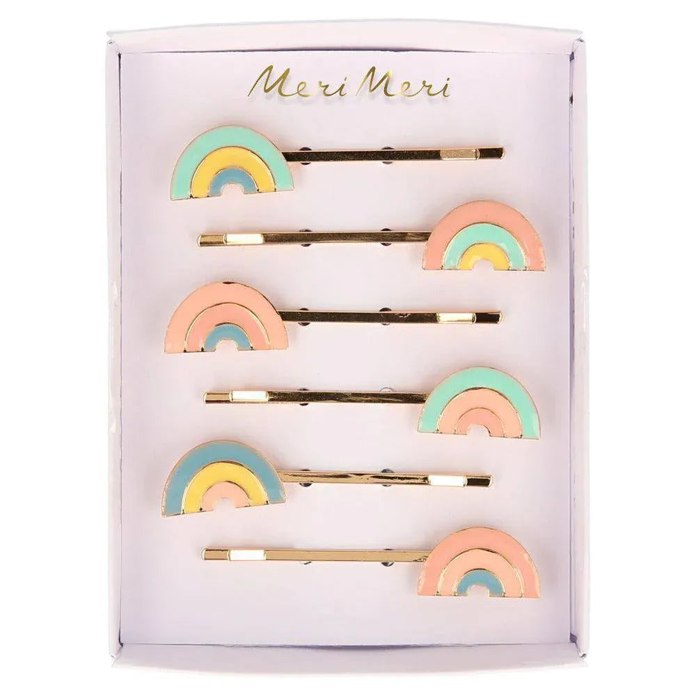 Meri Meri Enamel Rainbow Hair Slides (x 6) - partyalacarte.co.in