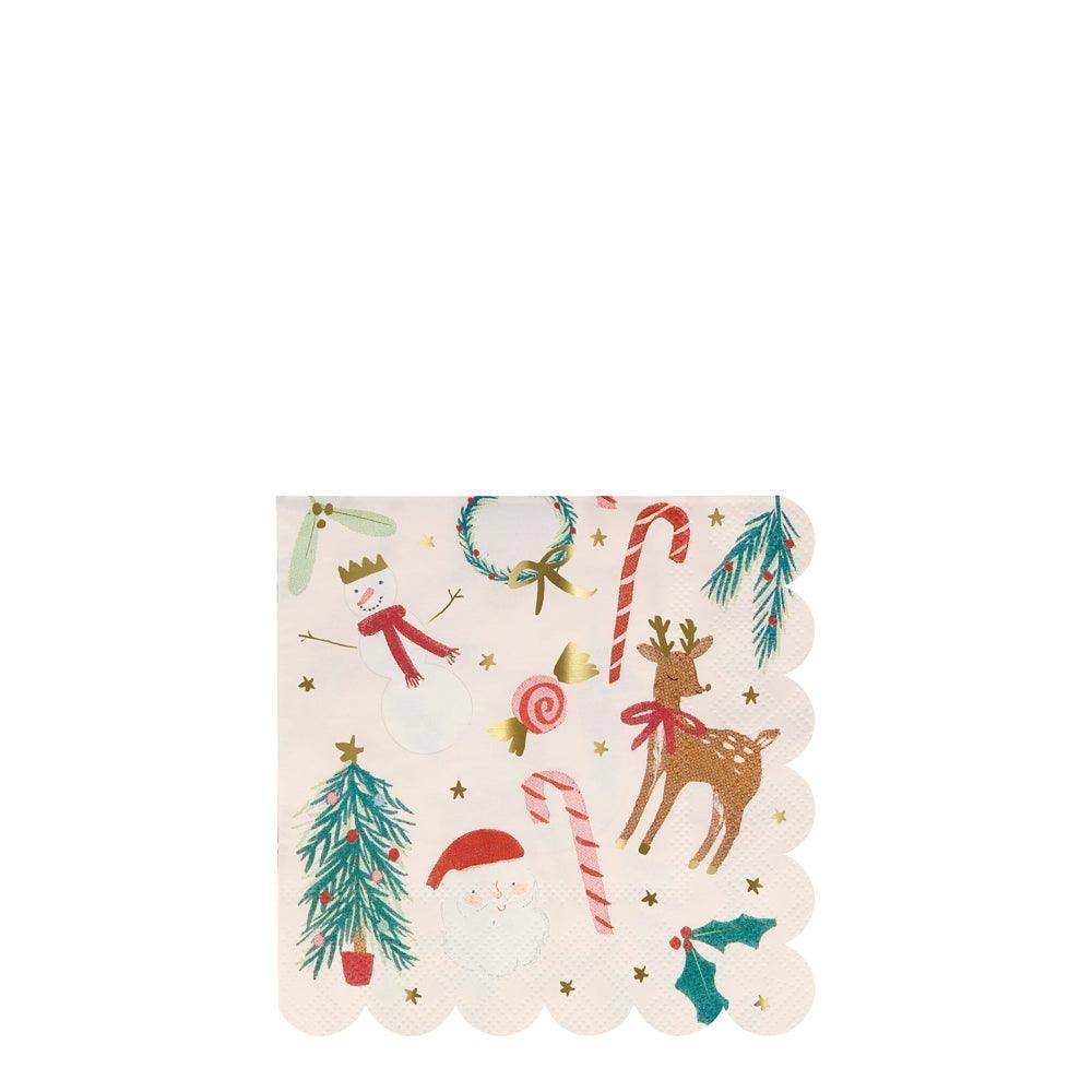 Meri Meri Festive Motif Small Napkins (set of 16) - partyalacarte.co.in