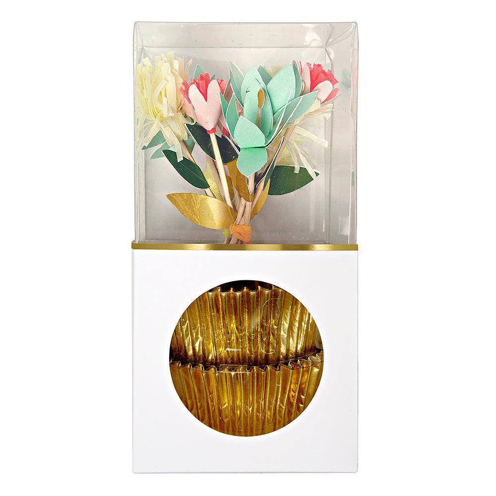 Meri Meri Flower Bouquet Cupcake Kit (set of 12 toppers) - partyalacarte.co.in