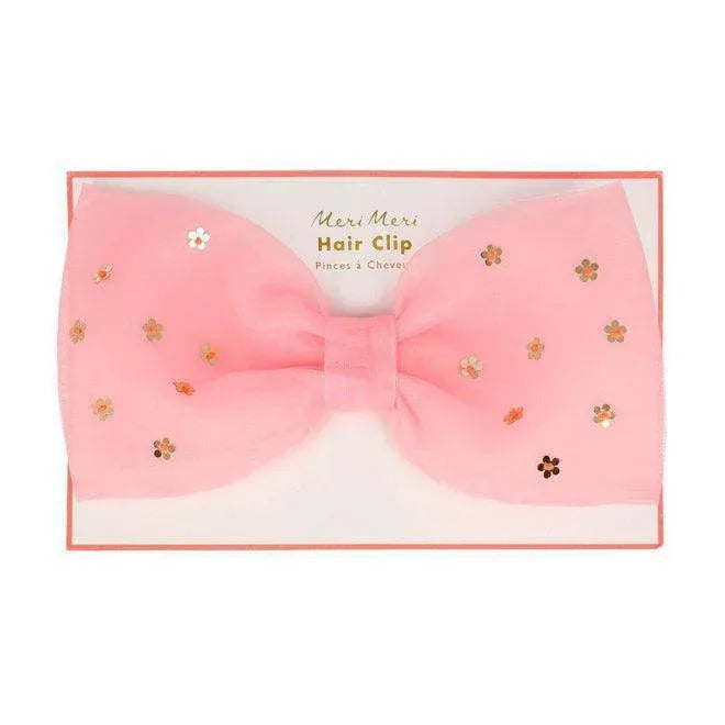 Meri Meri Flower Sequin Bow Hair Clip - partyalacarte.co.in