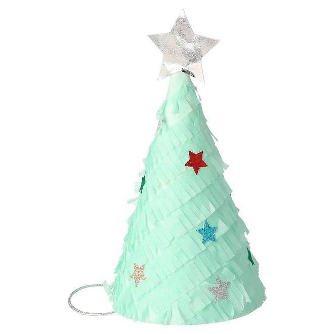 partyalacarte.co.in Fringed Christmas Tree Party Hats (x6) - partyalacarte.co.in