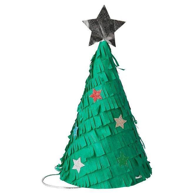 partyalacarte.co.in Fringed Christmas Tree Party Hats (x6) - partyalacarte.co.in