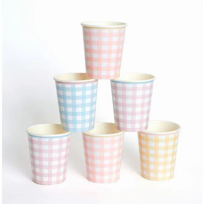 Meri Meri Gingham Cups (set of 12) - partyalacarte.co.in
