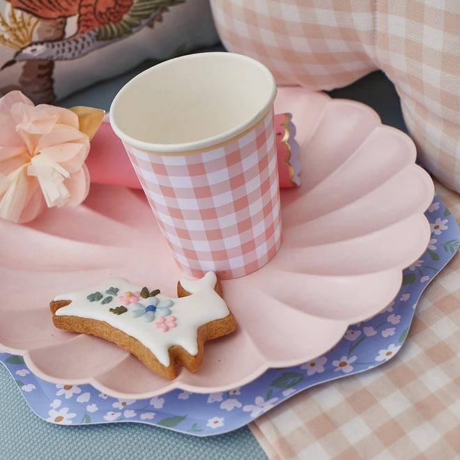 Meri Meri Gingham Cups (set of 12) - partyalacarte.co.in
