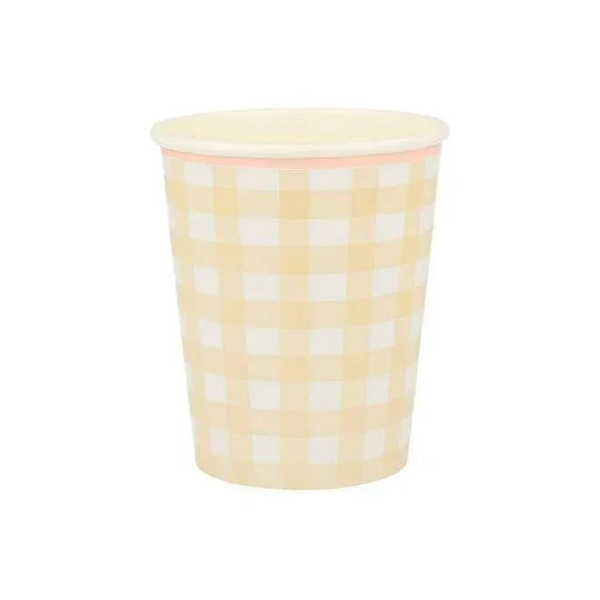Meri Meri Gingham Cups (set of 12) - partyalacarte.co.in