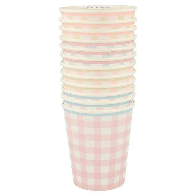 Meri Meri Gingham Cups (set of 12) - partyalacarte.co.in