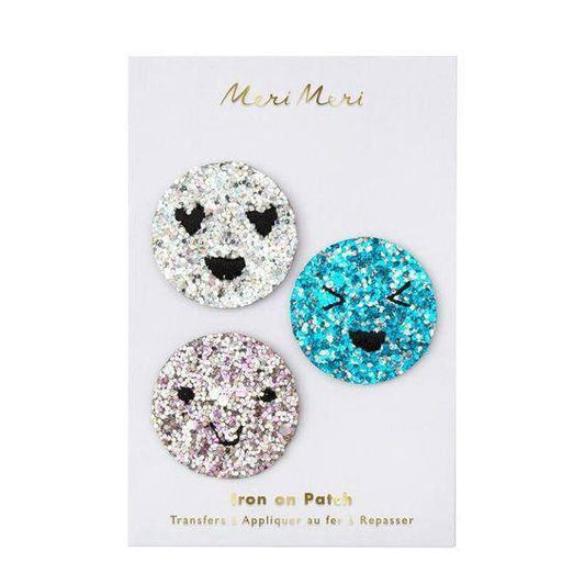 Meri Meri Glitter Emoji Iron-On Patches - partyalacarte.co.in