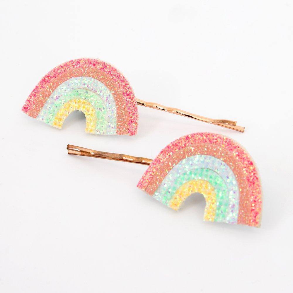 Meri Meri Glitter Rainbow Hair Slides (set of 2) - partyalacarte.co.in