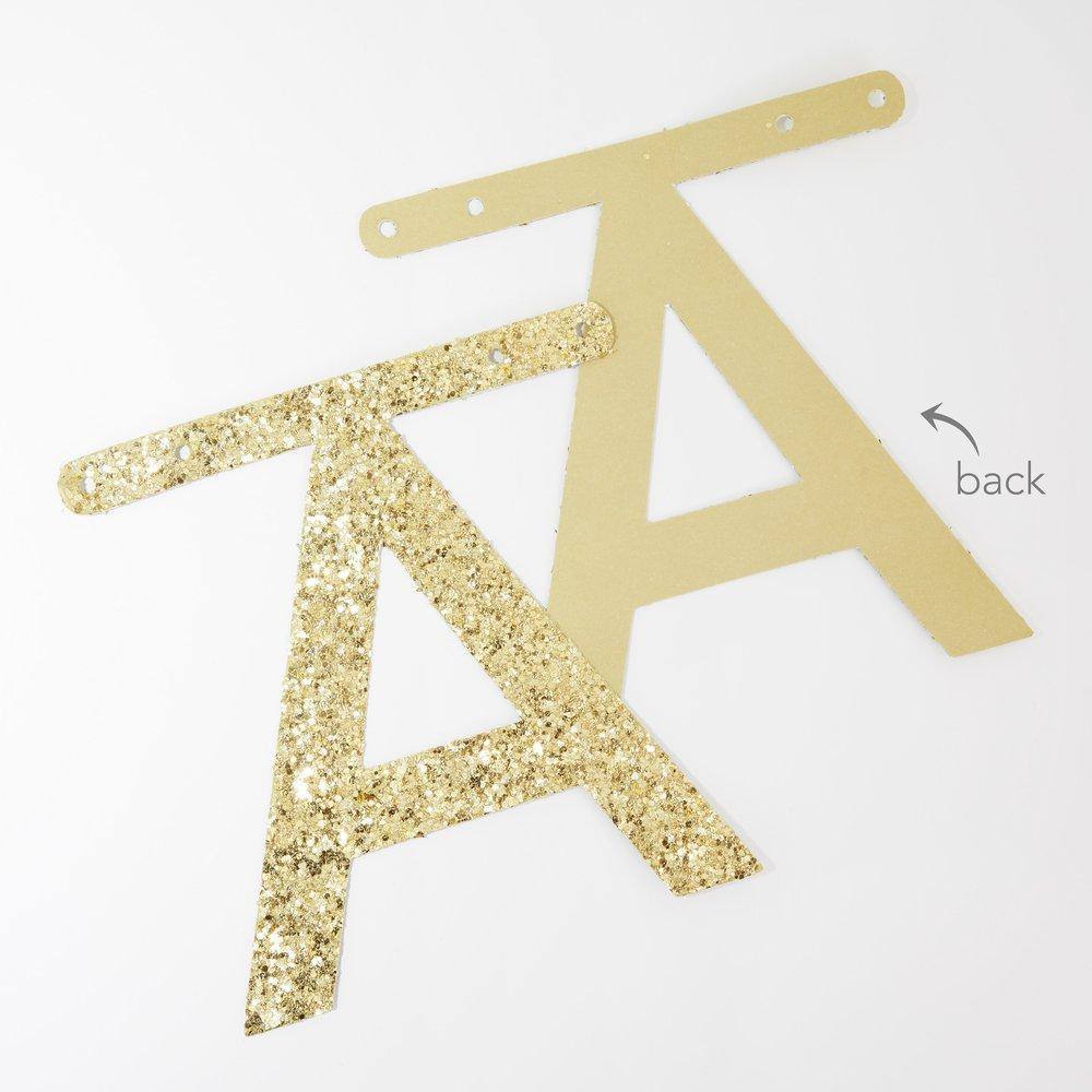 Meri Meri Gold Glitter Letter Garland Kit - partyalacarte.co.in