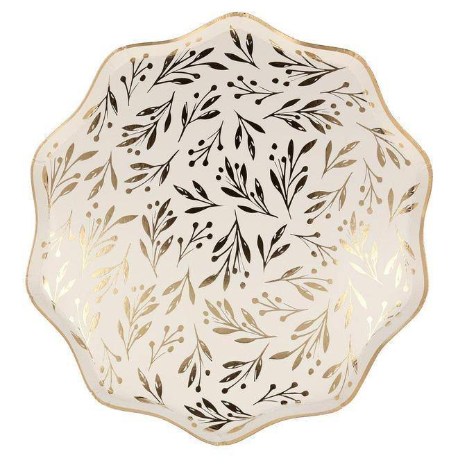 Meri Meri Gold Leaf Dinner Plates (set of 8) - partyalacarte.co.in
