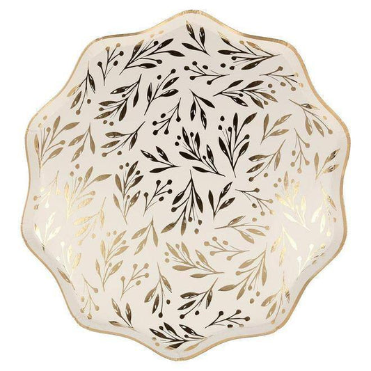 Meri Meri Gold Leaf Dinner Plates (set of 8) - partyalacarte.co.in
