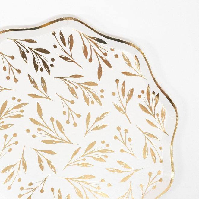 Meri Meri Gold Leaf Dinner Plates (set of 8) - partyalacarte.co.in