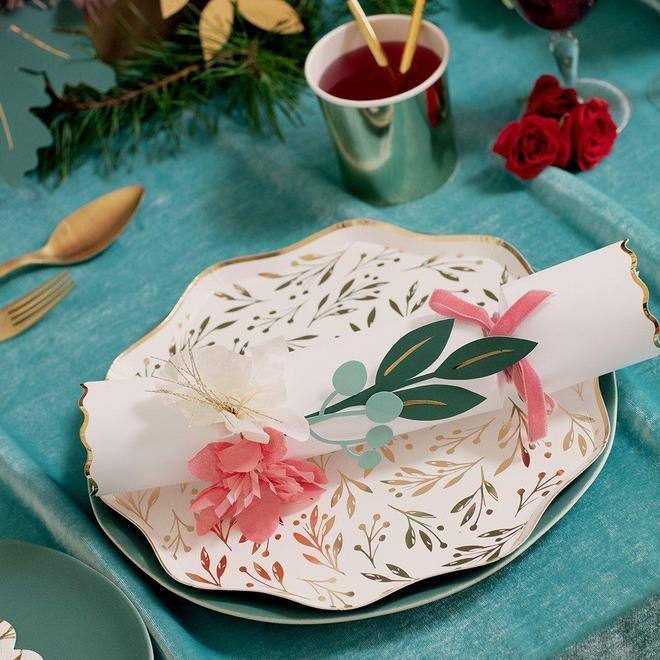 Meri Meri Gold Leaf Dinner Plates (set of 8) - partyalacarte.co.in