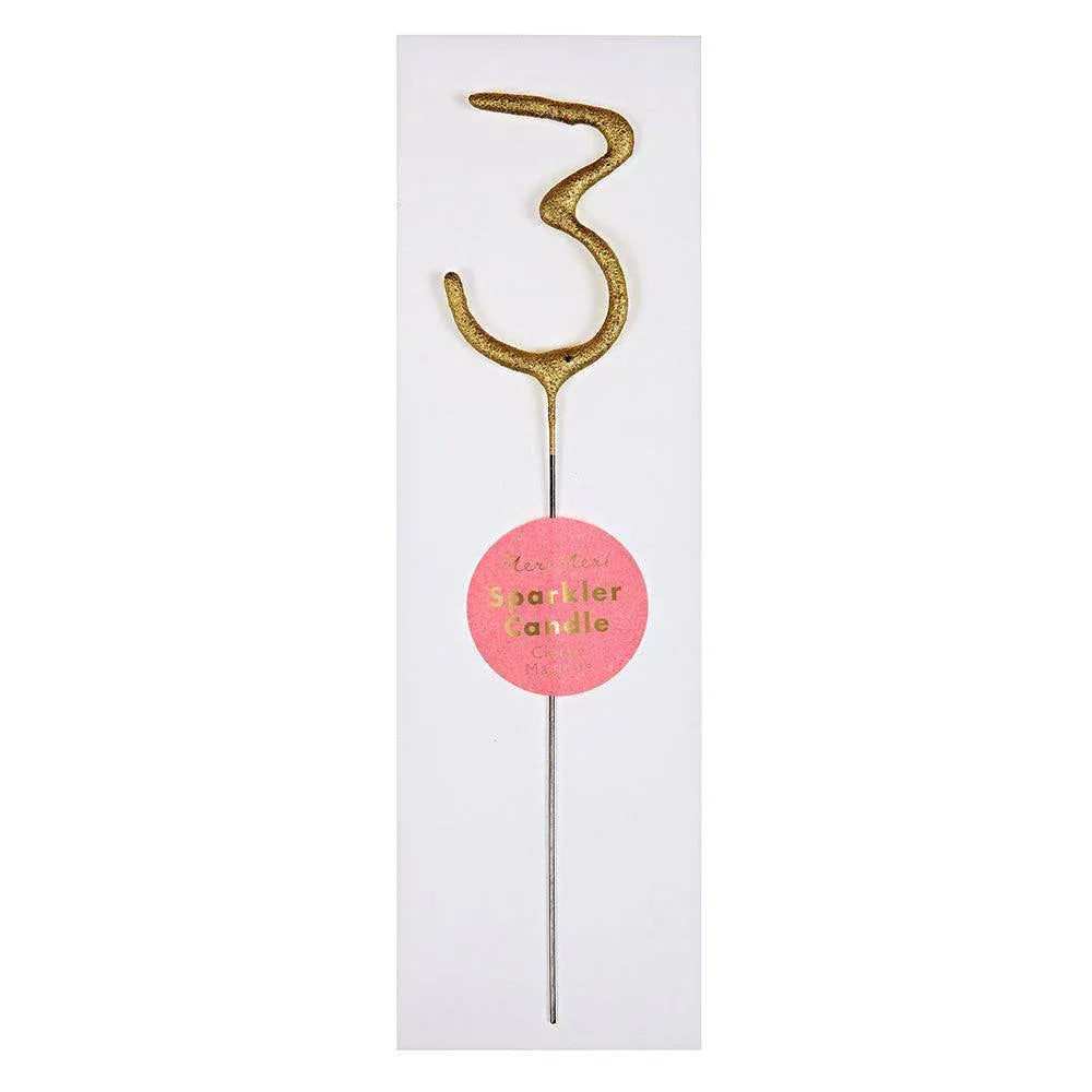 Meri Meri Gold Sparkler Number Candles - partyalacarte.co.in