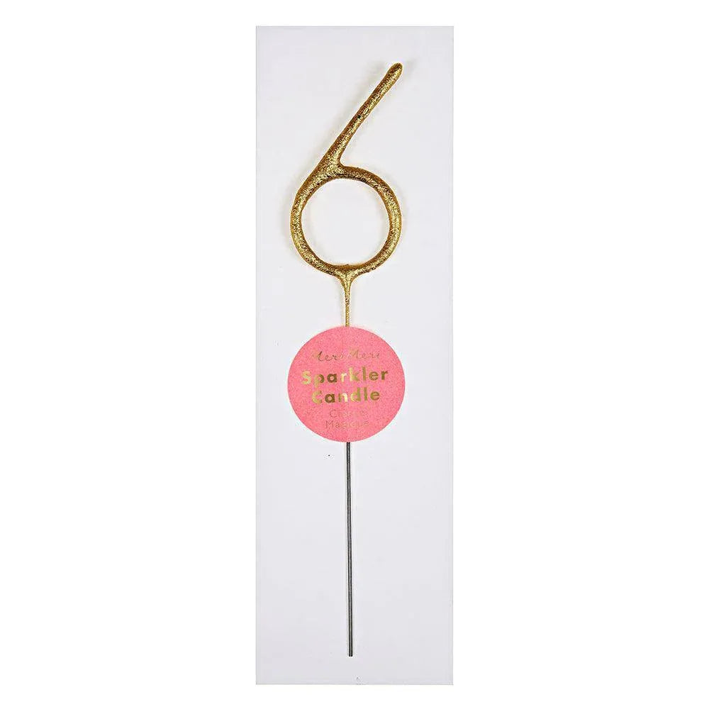 Meri Meri Gold Sparkler Number Candles - partyalacarte.co.in