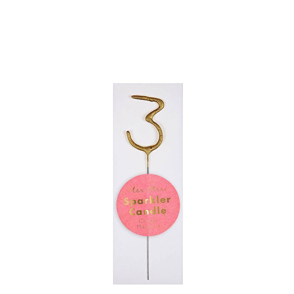 Meri Meri Gold Sparkler Number Candles - partyalacarte.co.in