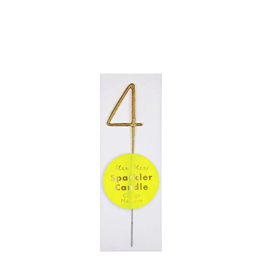 Meri Meri Gold Sparkler Number Candles - partyalacarte.co.in