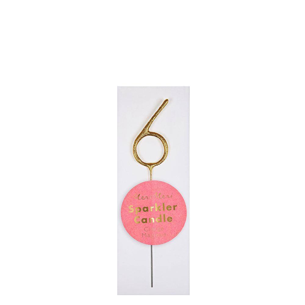 Meri Meri Gold Sparkler Number Candles - partyalacarte.co.in