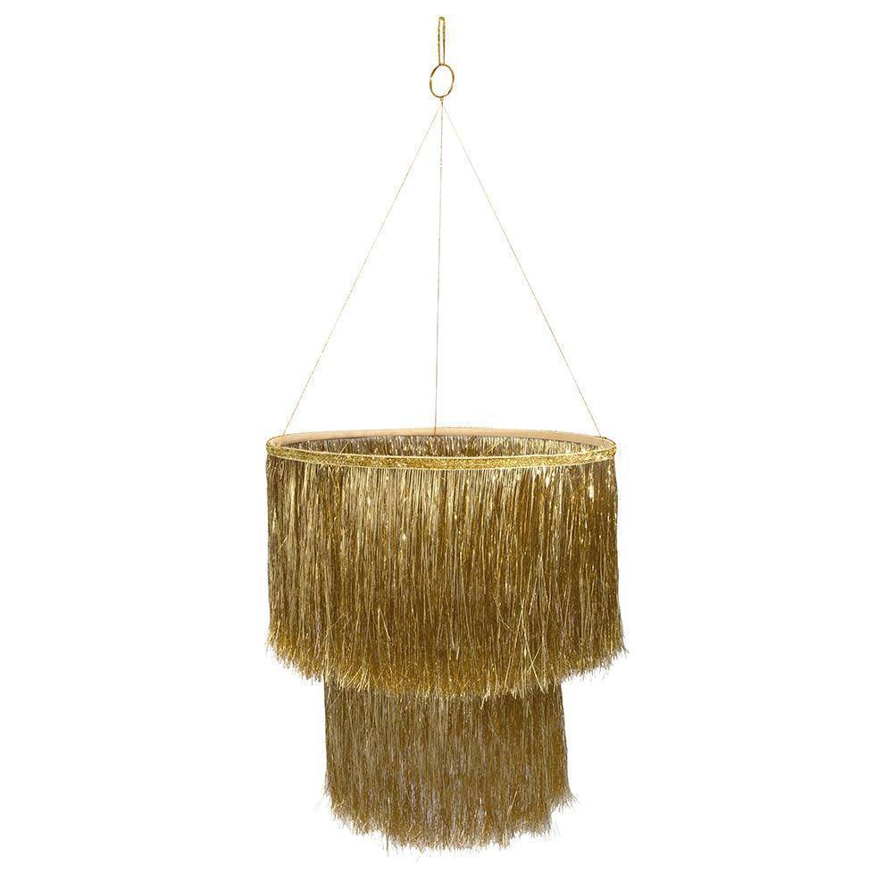 Meri Meri Gold Tinsel Chandelier - partyalacarte.co.in