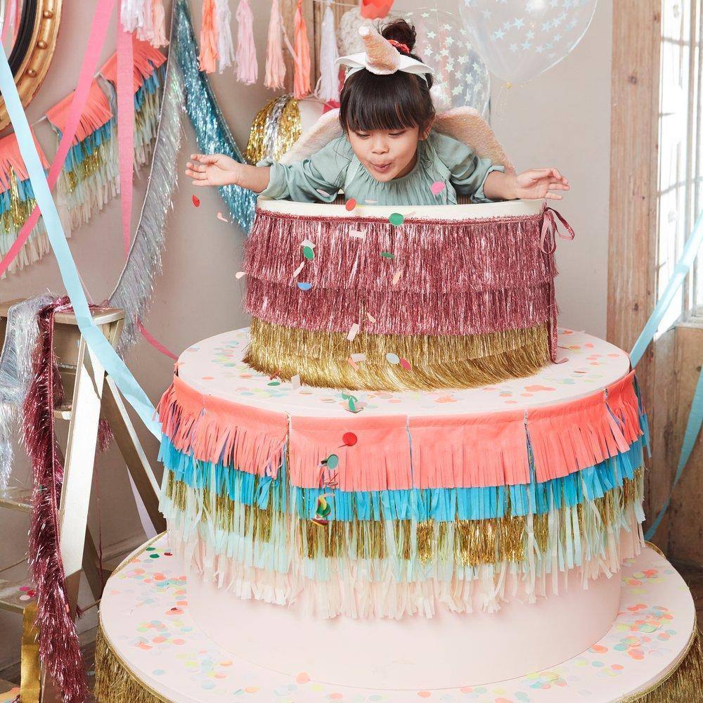 Meri Meri Gold Tinsel Fringe Garland - partyalacarte.co.in