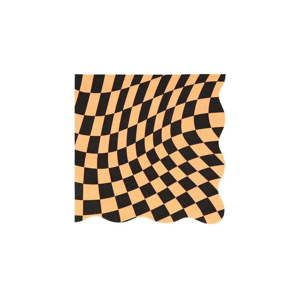 Meri Meri Halloween Checker Small Napkins (x 16) - partyalacarte.co.in