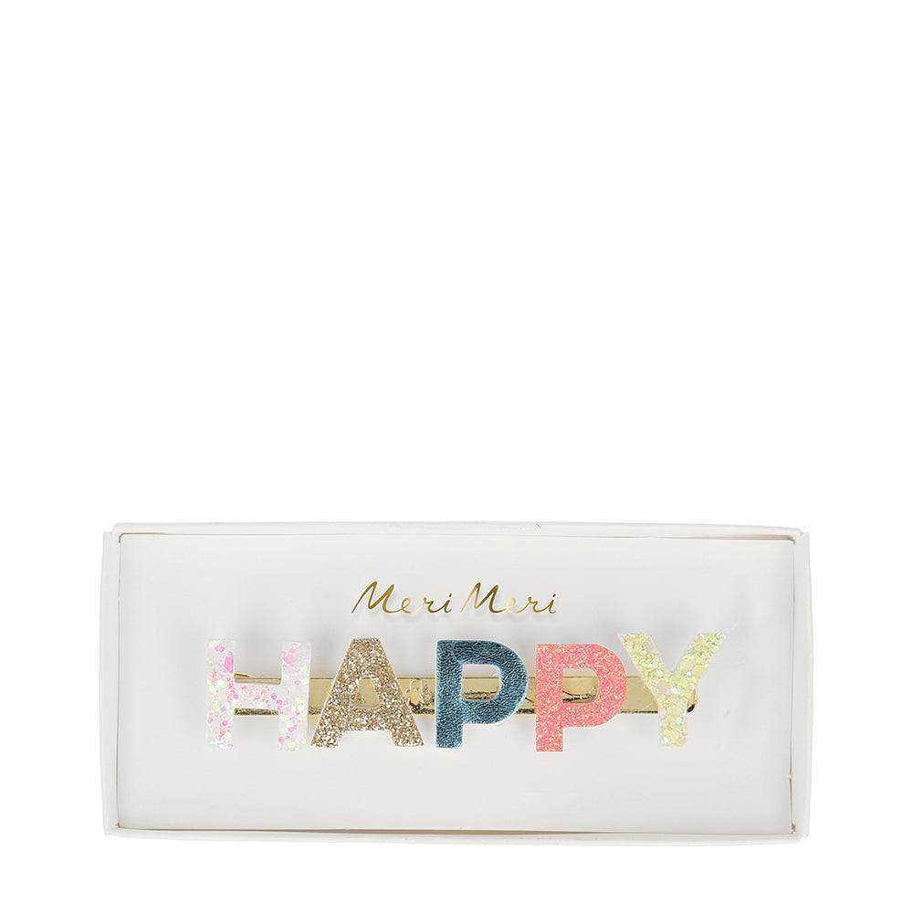 Meri Meri Happy Glitter Hair Clip - partyalacarte.co.in