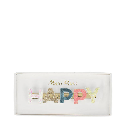 Meri Meri Happy Glitter Hair Clip - partyalacarte.co.in