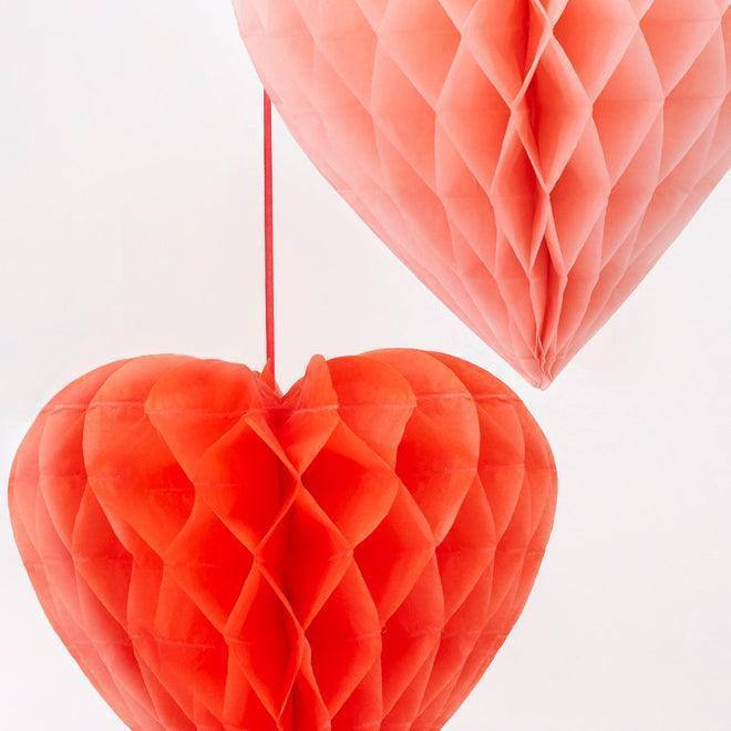 Meri Meri Heart Honeycomb Decorations (set of 6) - partyalacarte.co.in