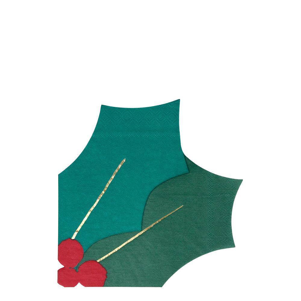 Meri Meri Holly Leaf Napkins (set of 16) - partyalacarte.co.in