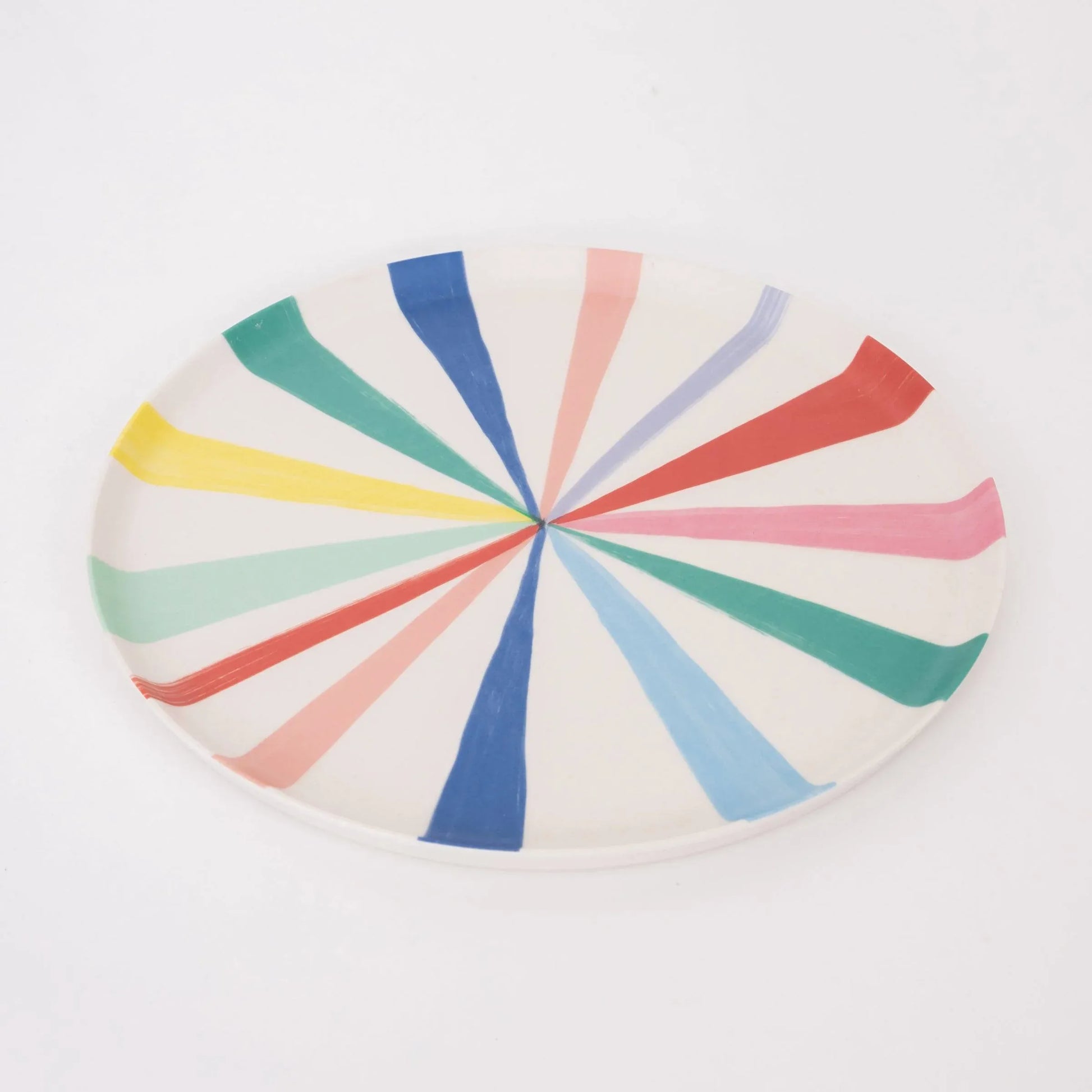 Meri Meri Large Bright Stripe Reusable Bamboo Plates (x 6) - partyalacarte.co.in