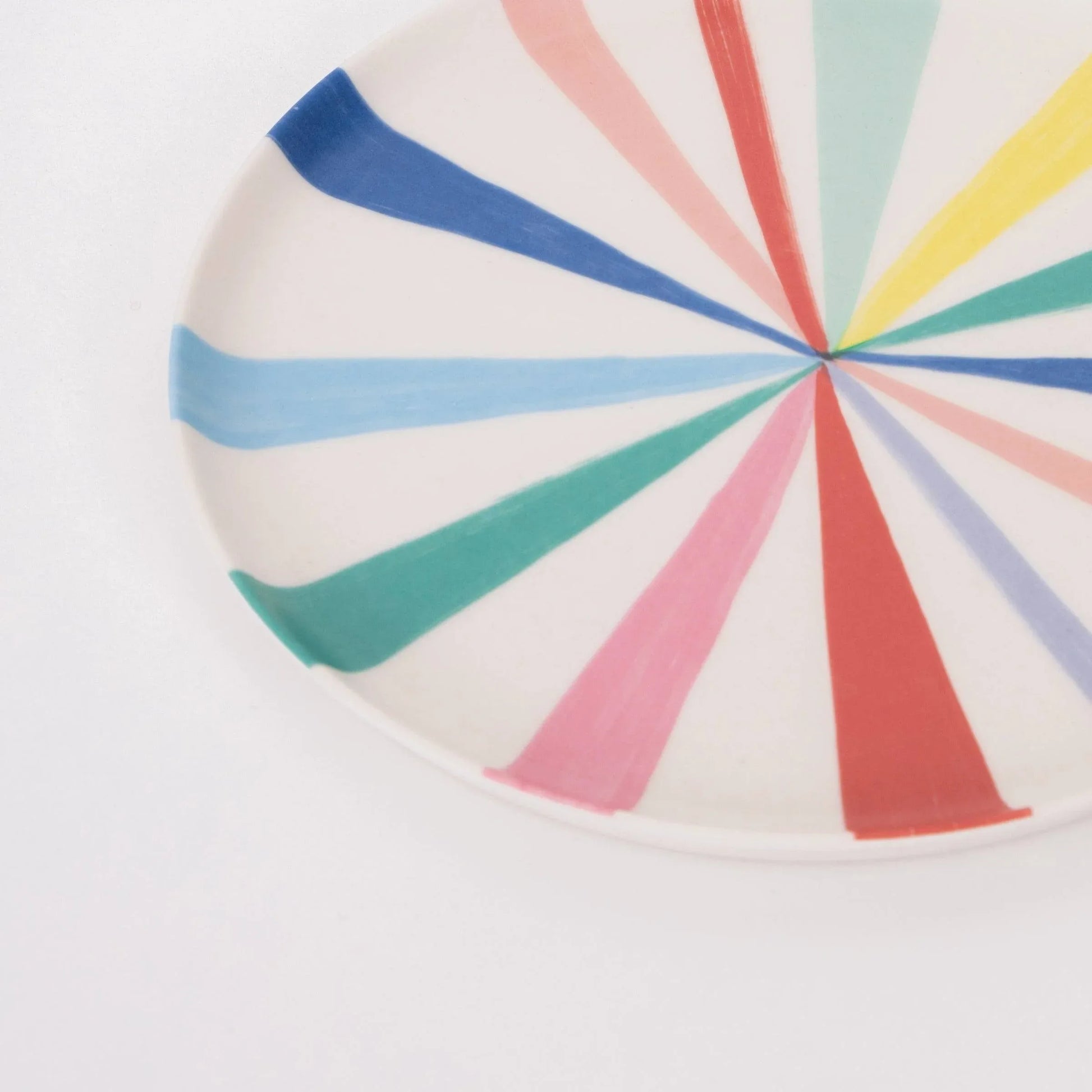 Meri Meri Large Bright Stripe Reusable Bamboo Plates (x 6) - partyalacarte.co.in