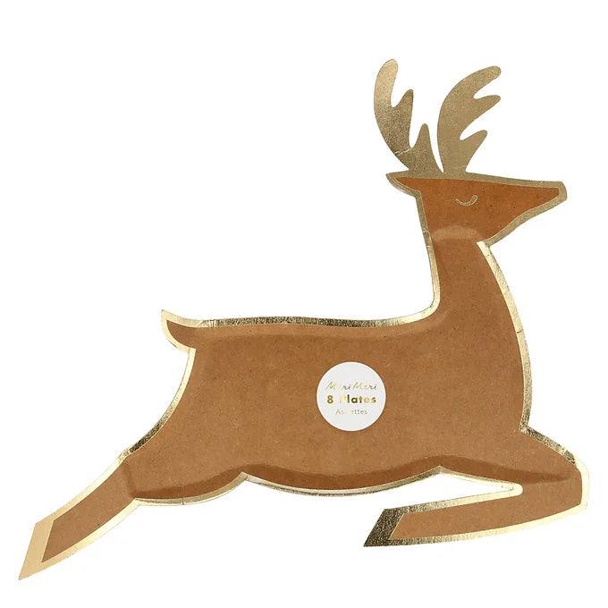 Meri Meri Leaping Reindeer Plates (X8) - partyalacarte.co.in