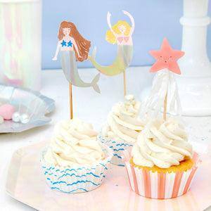 Meri Meri Let's Be Mermaids CupCake Toppers (pack of 24) - partyalacarte.co.in