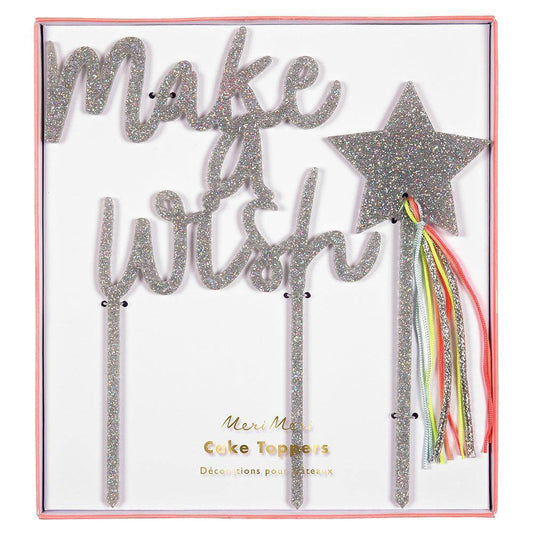 Meri Meri Make A Wish Acrylic Toppers (set of 2) - partyalacarte.co.in