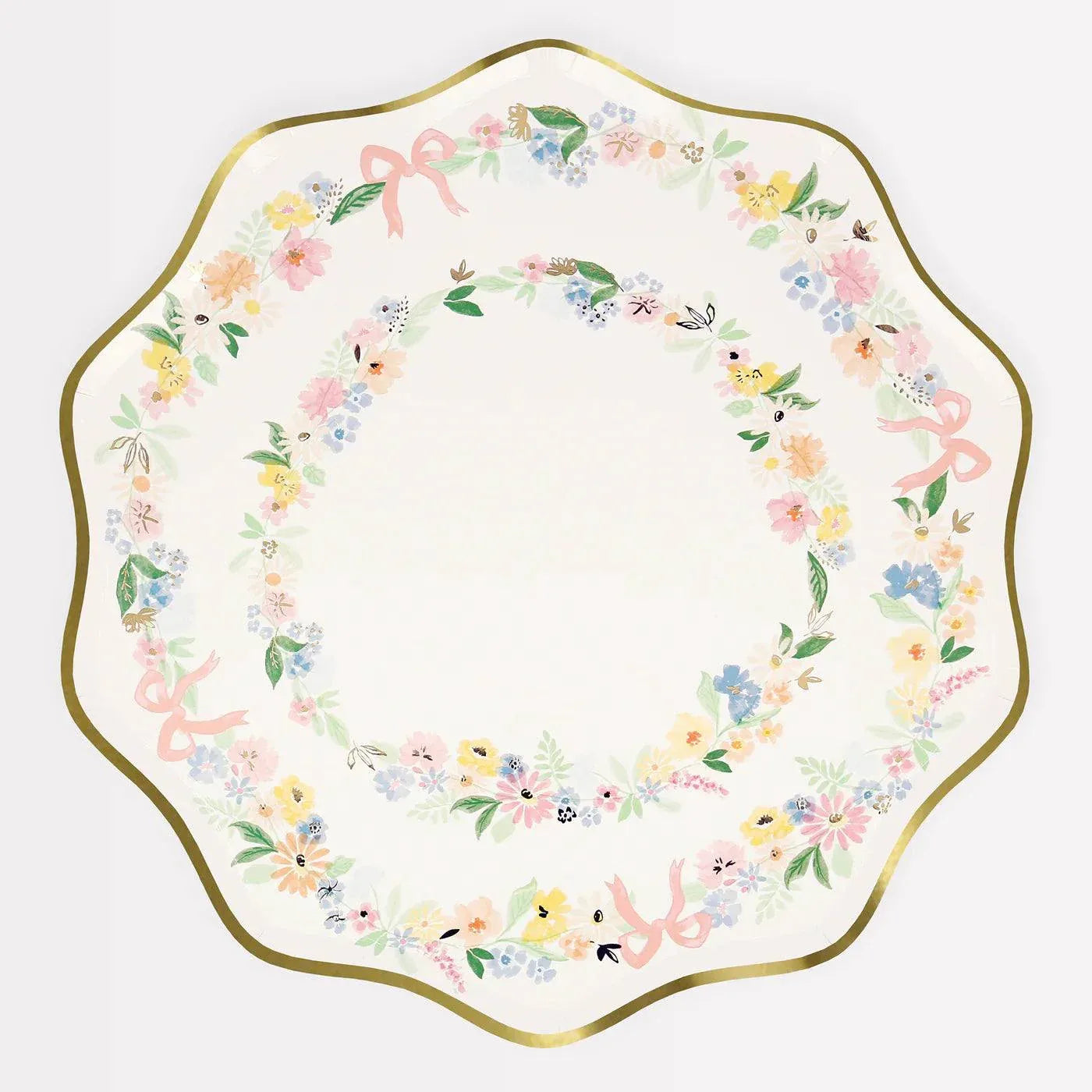 Elegant Floral Dinner Plates (x8)