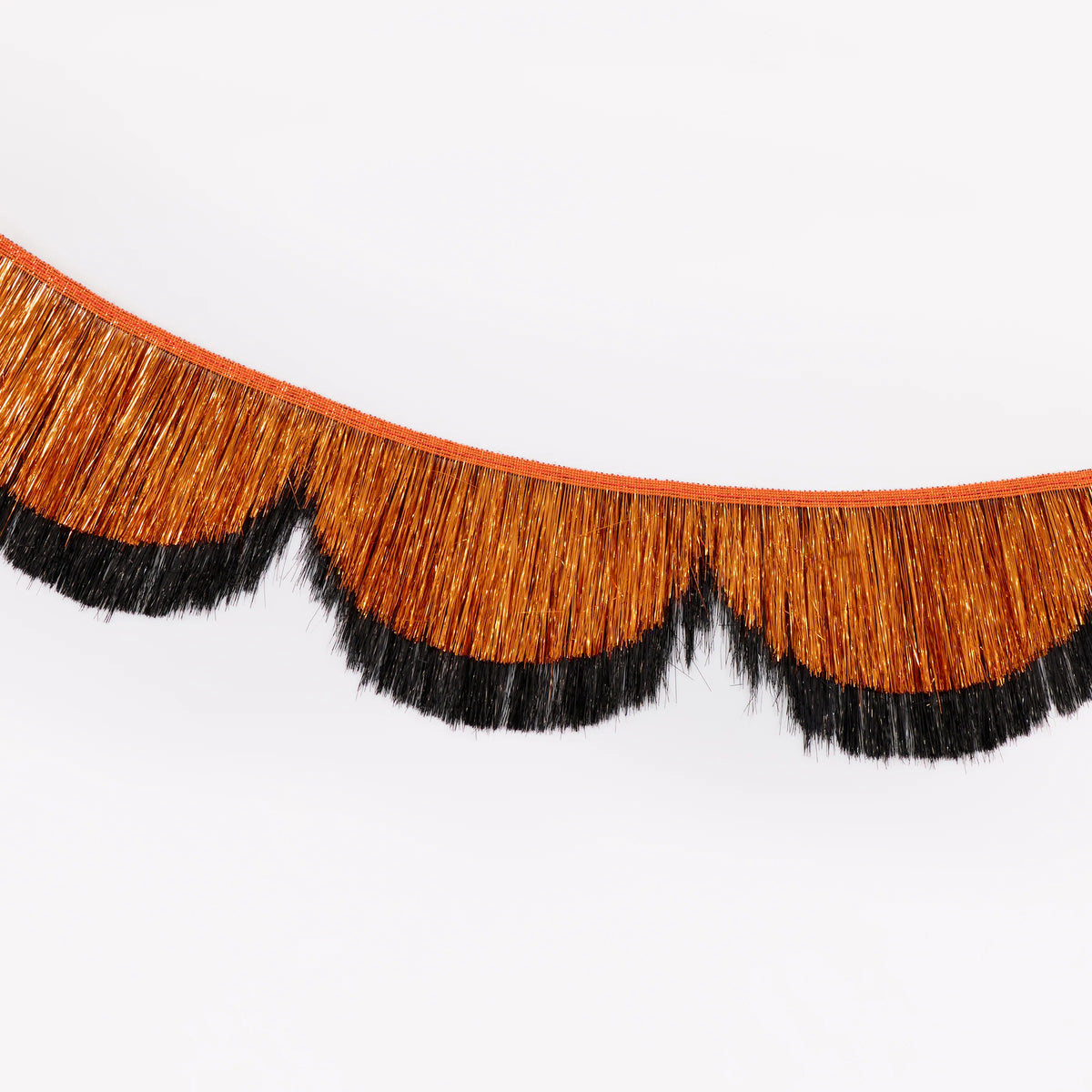 Orange & Black Tinsel Scalloped Garland