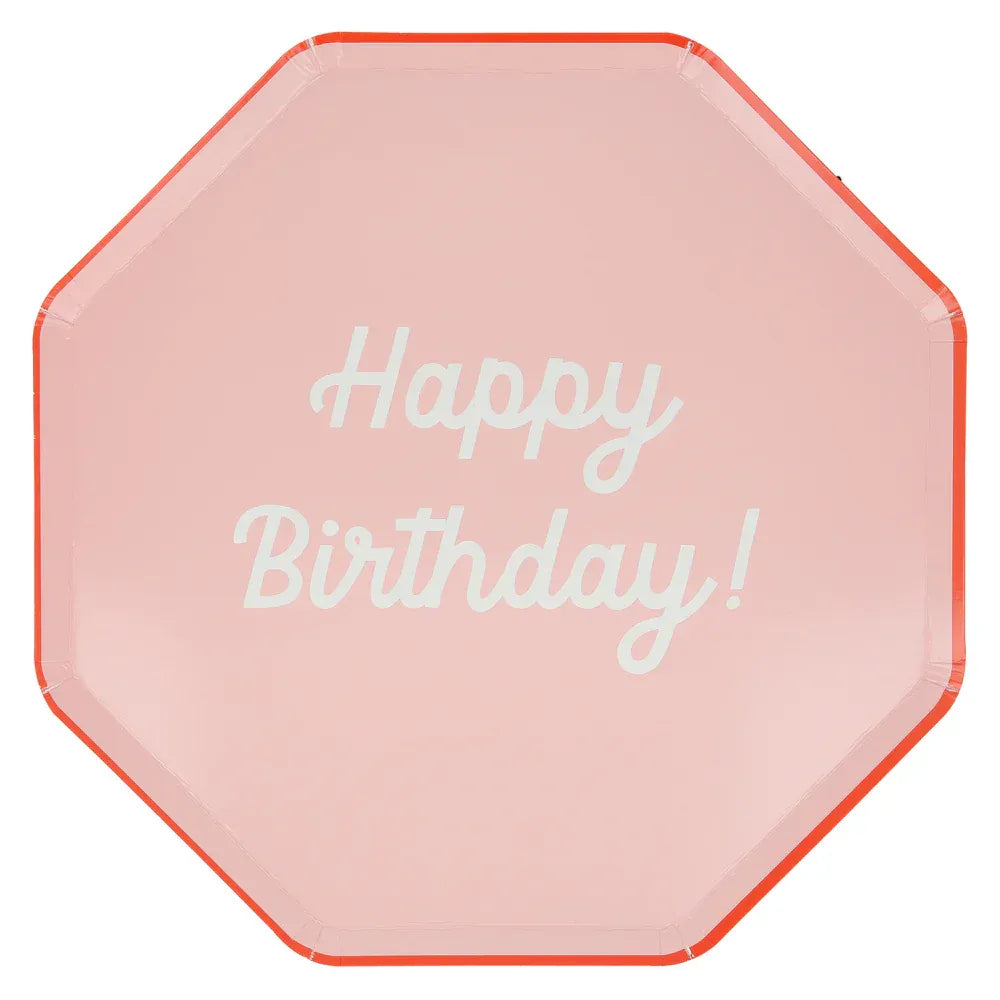 Mixed Happy Birthday Dinner Plates (x8)