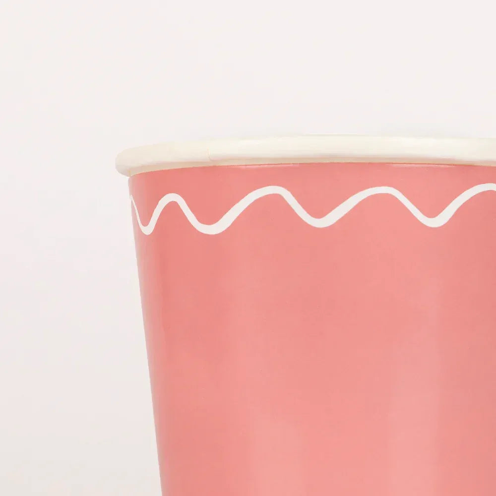 Mixed Wavy Line Cups (x8)