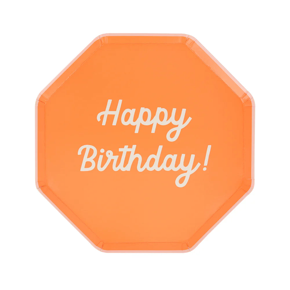 Mixed Happy Birthday Side Plates (x8)