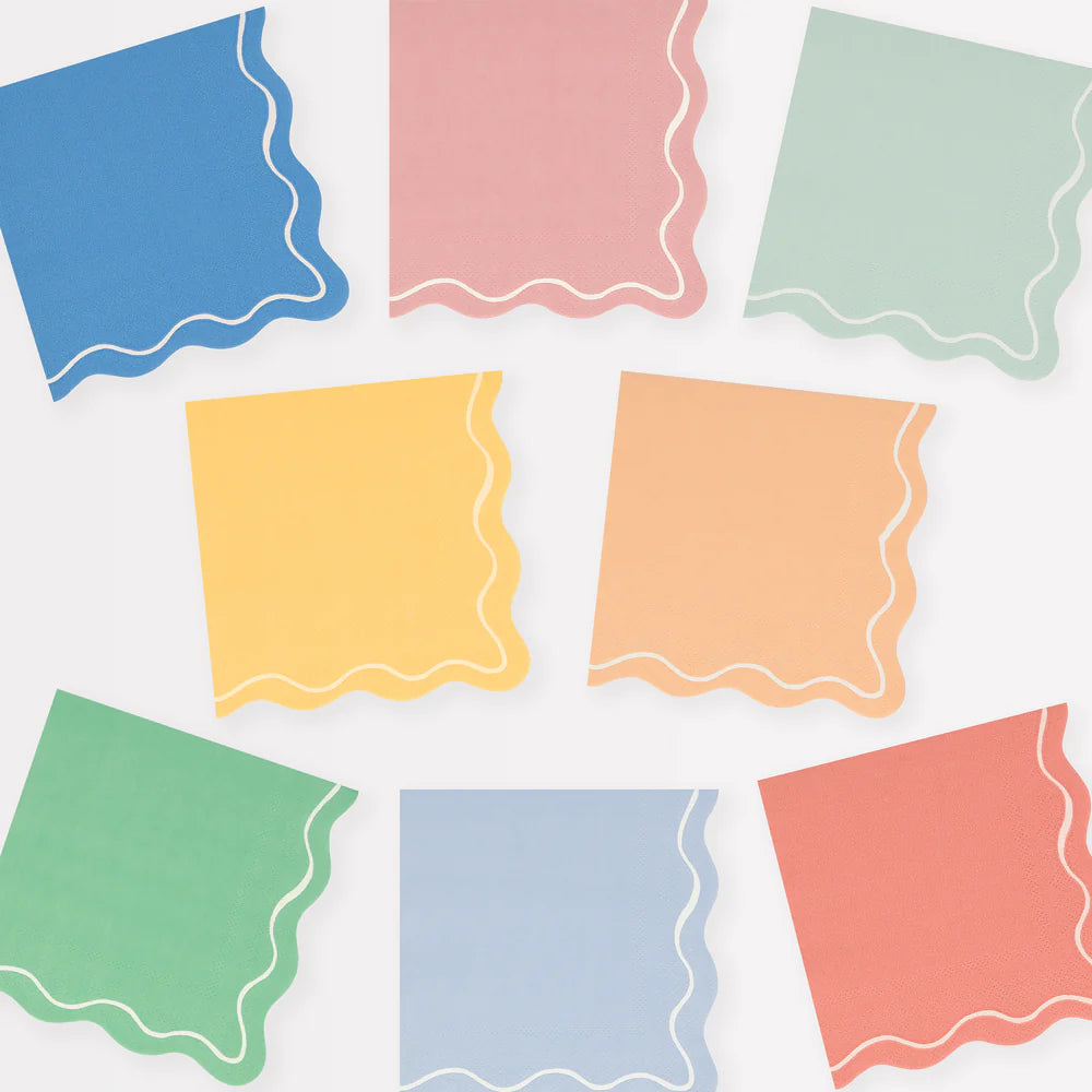 Mixed Wavy Line Large Napkins (x16)