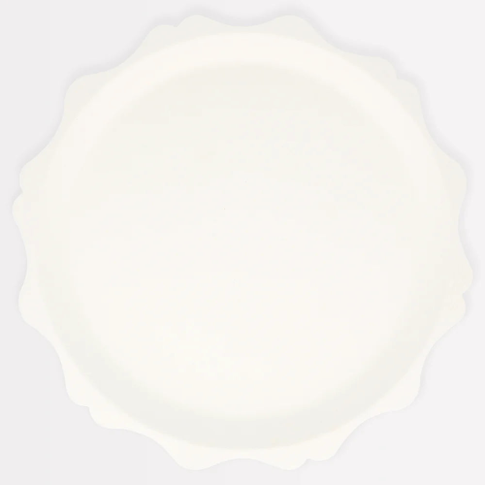 Cream Decorative Edge Compostable Dinner Plates (x 8)