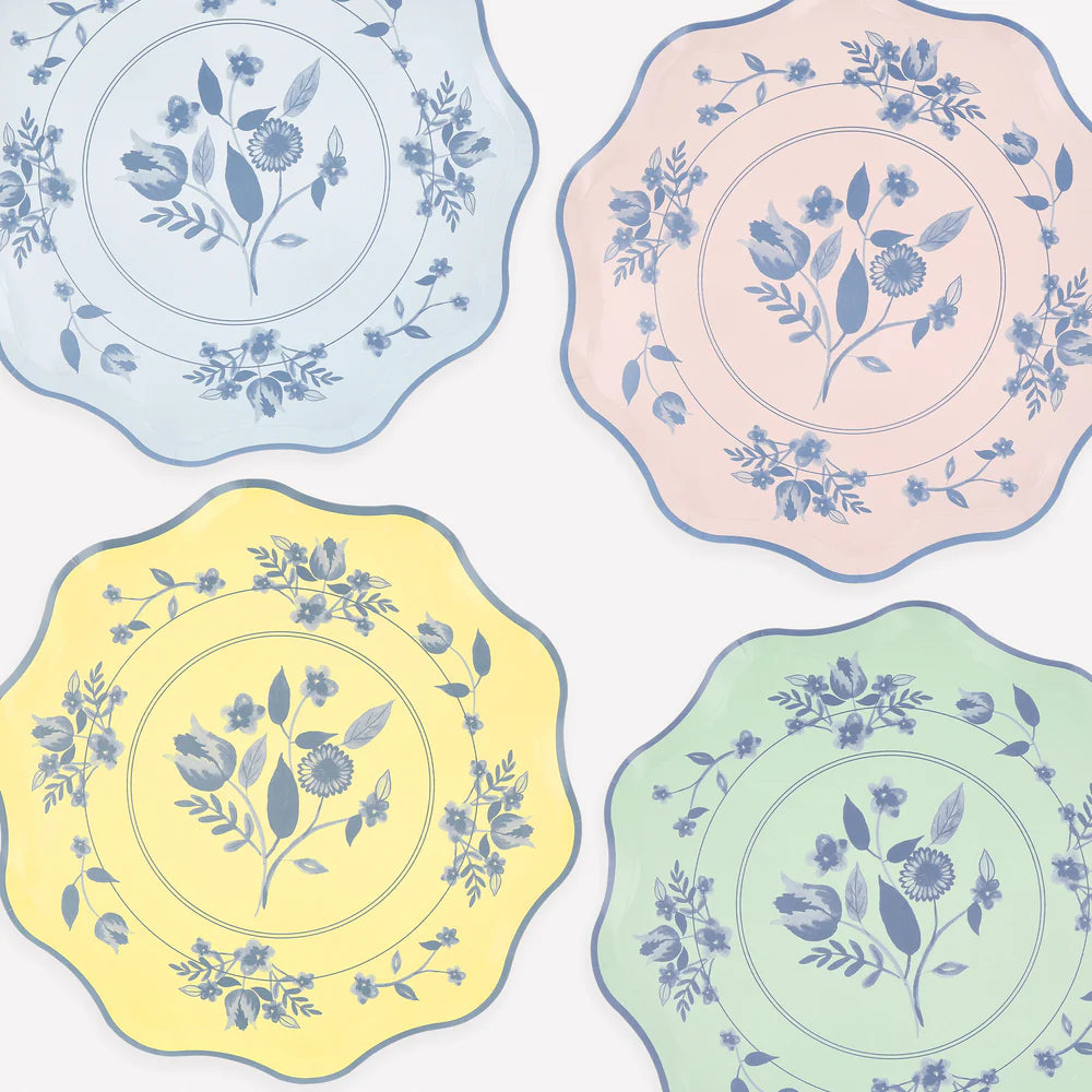 Vintage Botanical Plates (x 8)