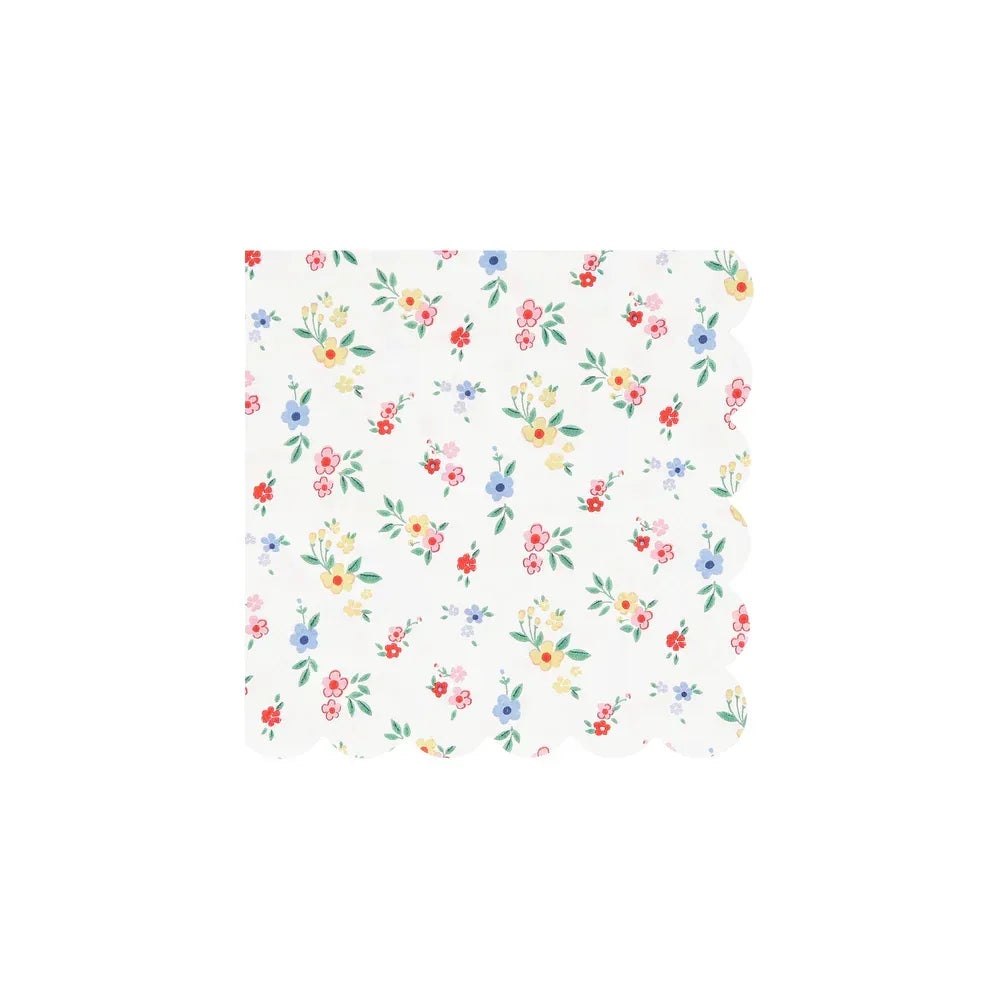 Ditsy Posy Scalloped Small Napkins (x16)