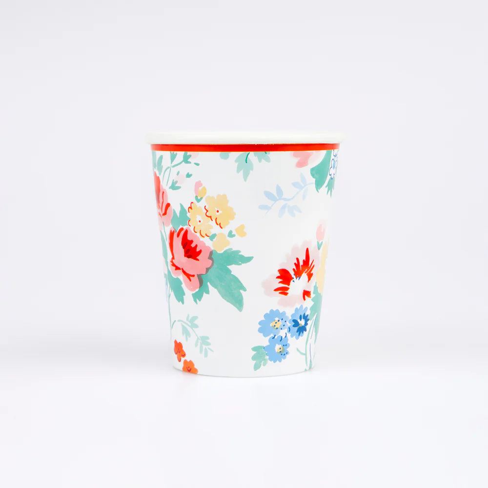 Vintage Floral Cups (x8)