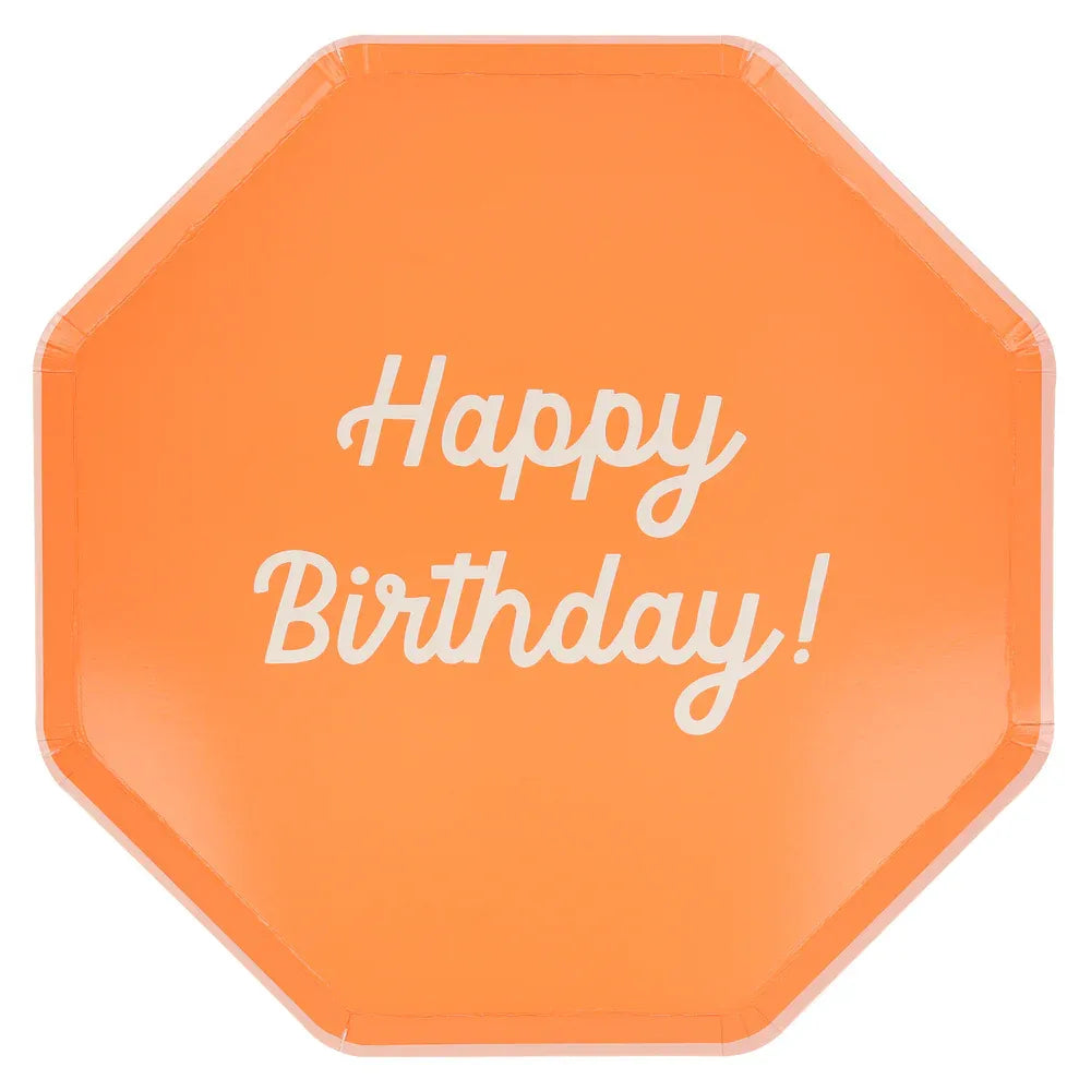 Mixed Happy Birthday Dinner Plates (x8)
