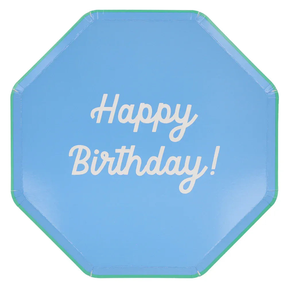Mixed Happy Birthday Dinner Plates (x8)