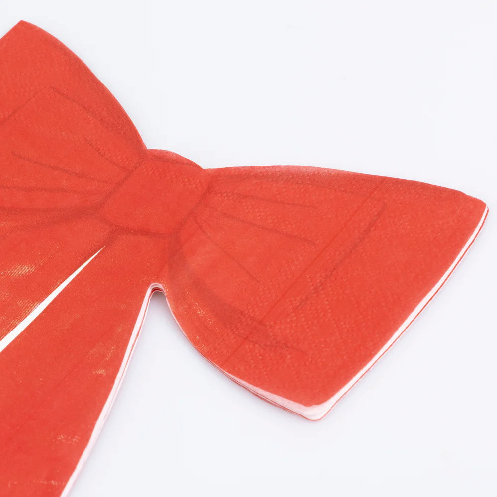 Red Bow Napkins (x16)