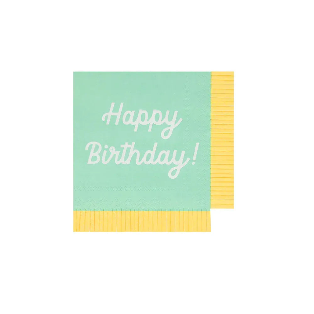 Mixed Happy Birthday Small Napkins (x16)